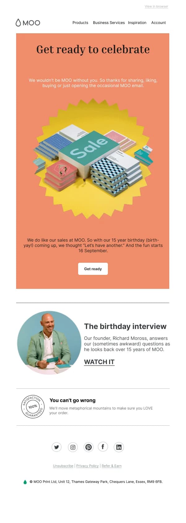 Celebrate With Us — Product Promotions & Updates email design preview