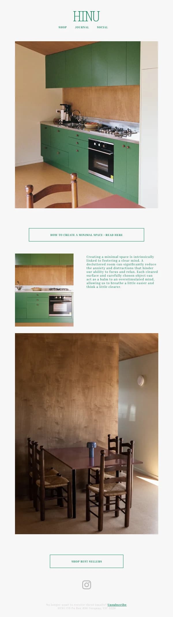 Creating a Minimal Space — Newsletter email design preview