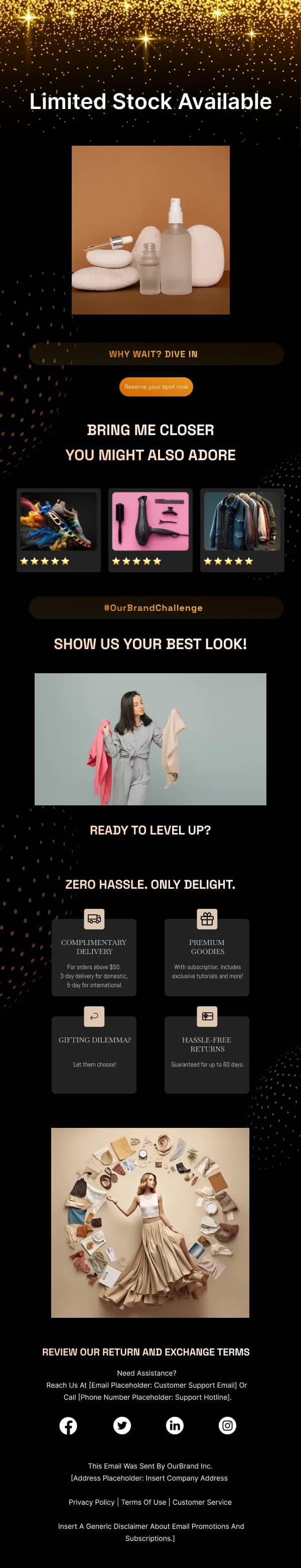 Ecommerce-Be In Best Look — Product Promotions & Updates email design preview