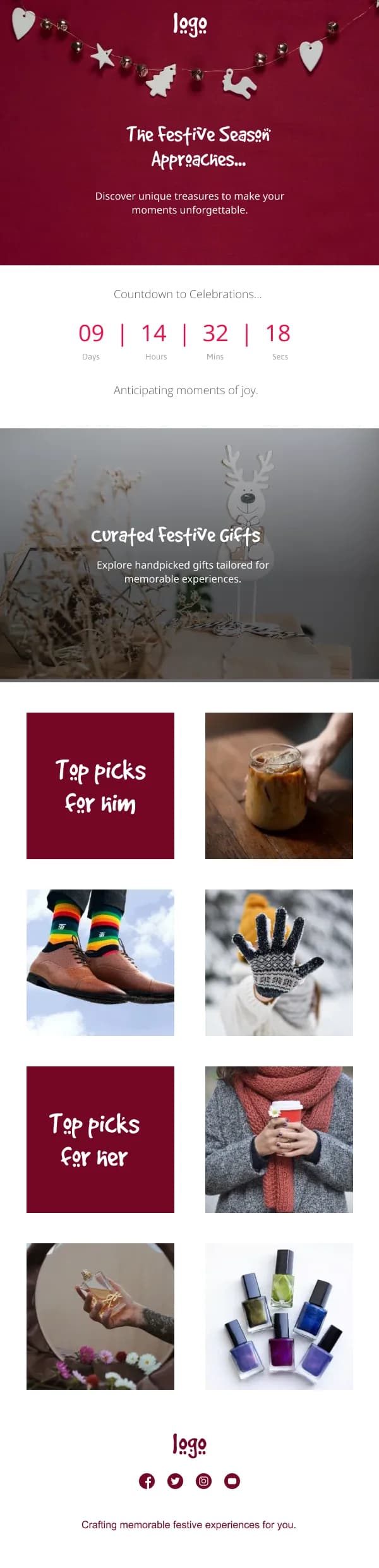 Ecommerce-Curated New Year Gifts — New Year email design preview