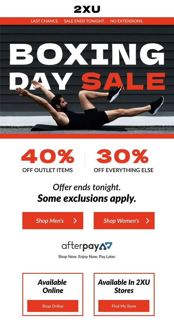 Ecommerce-Discount On Outlet Items — Boxing Day email design preview