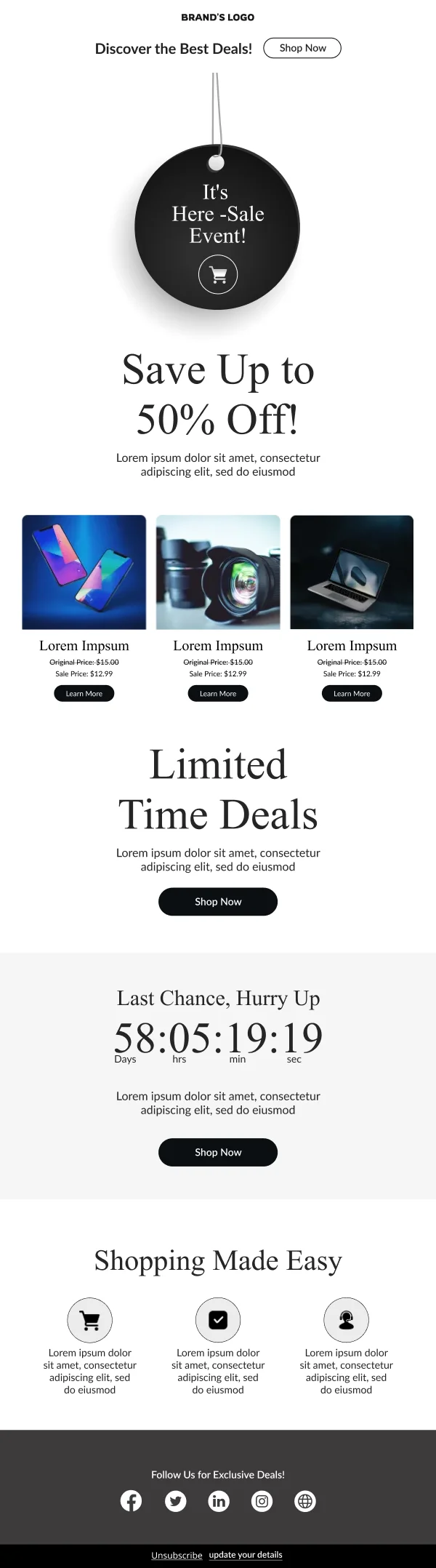 Ecommerce-Discover Best Deals — Black Friday email design preview