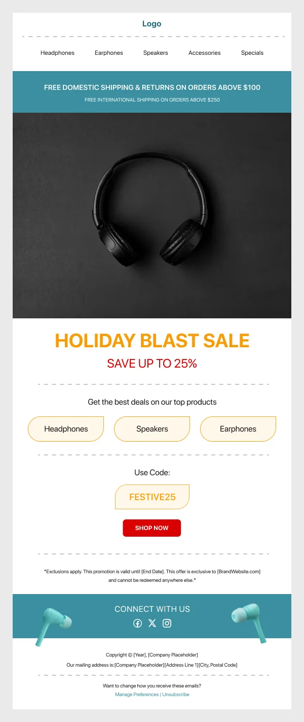 Ecommerce-Electronics Blast Sale — Boxing Day email design preview
