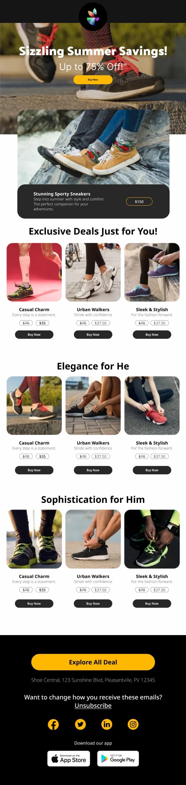 Ecommerce-Sports Shoes Sale — Retargeting & Triggers email design preview