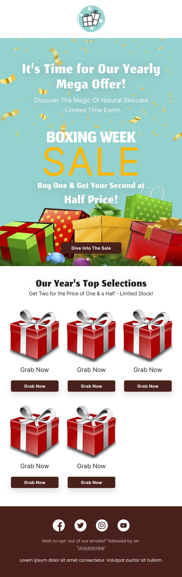 Ecommerce-Yearly Mega Offer — Boxing Day email design preview