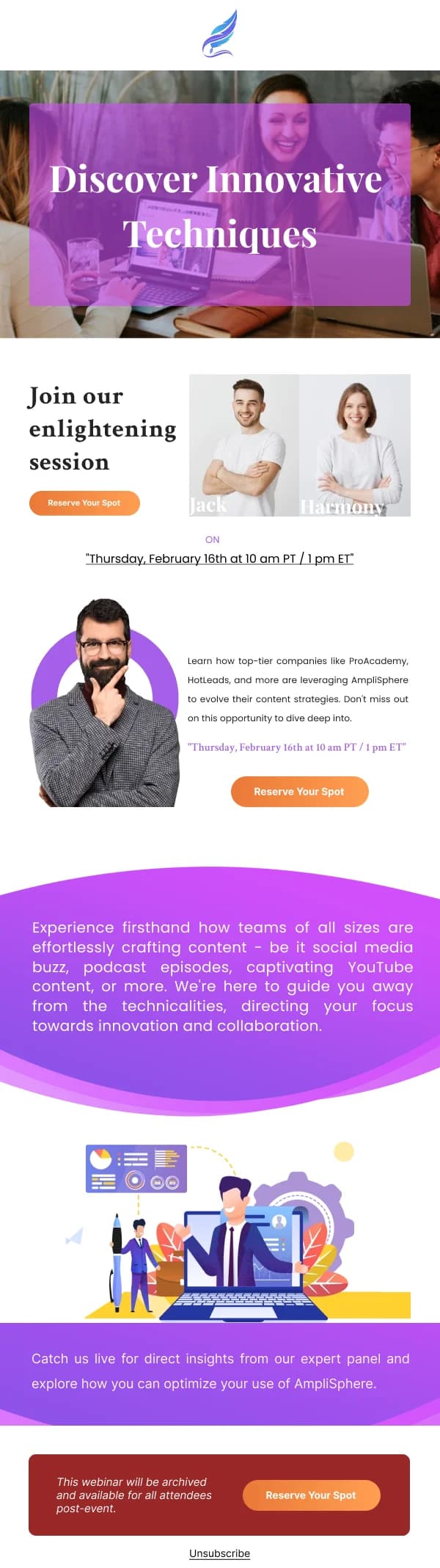 Discover Innovative Techniques Education HTML Email Template
