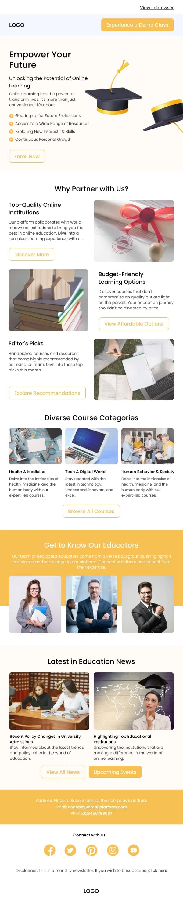 Education-Discover Online Learning — Newsletter email design preview