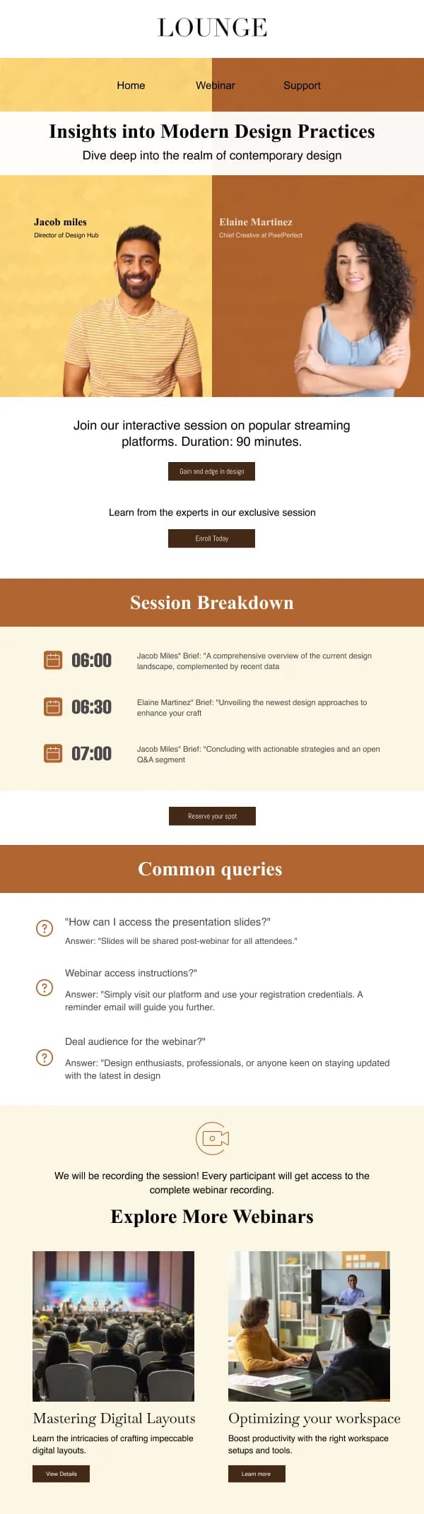 Modern Design Session Education HTML Email Template