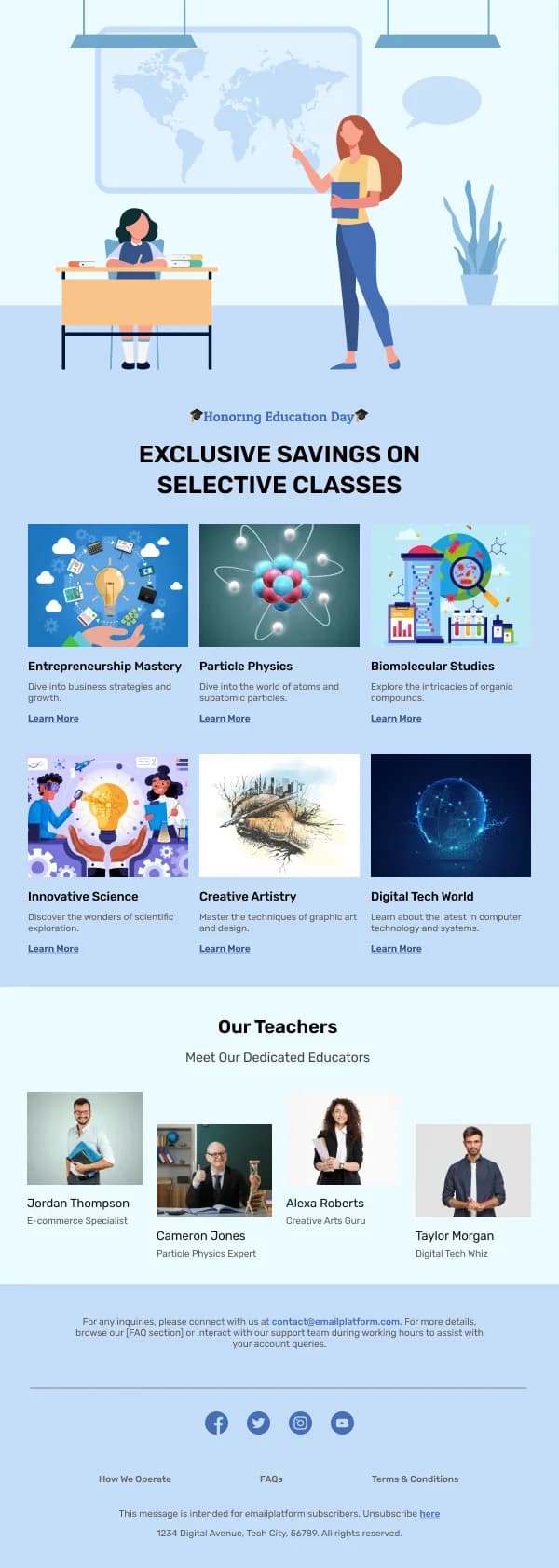 Education-Selective Classes Deals — Product Promotions & Updates email design preview