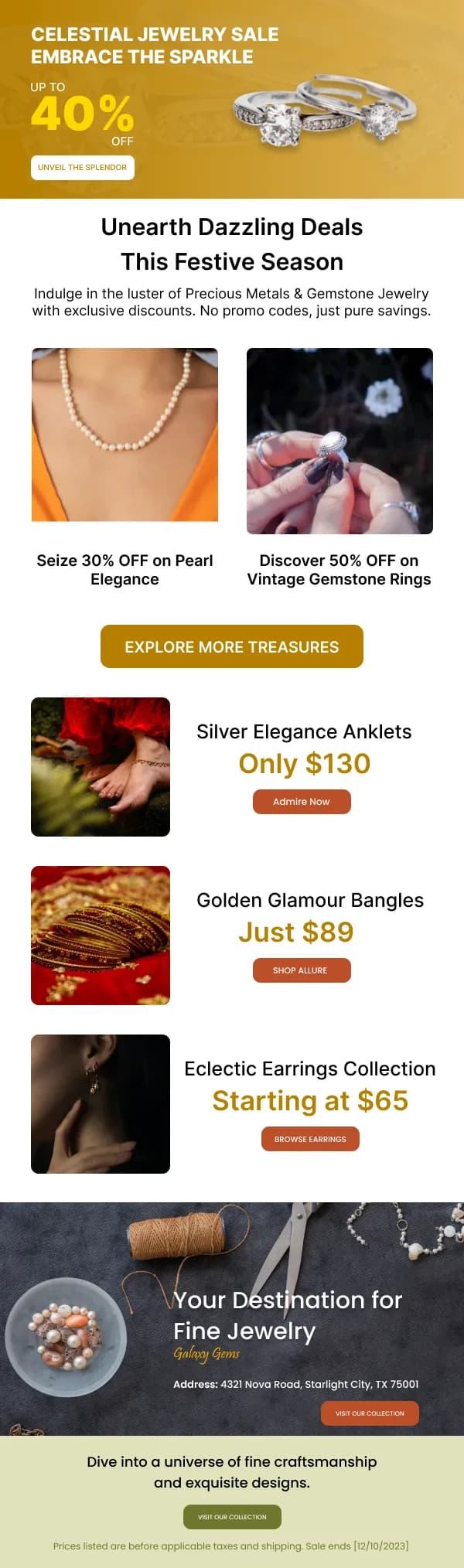 Fashion-Gemstone Jewellery Sale — Diwali email design preview
