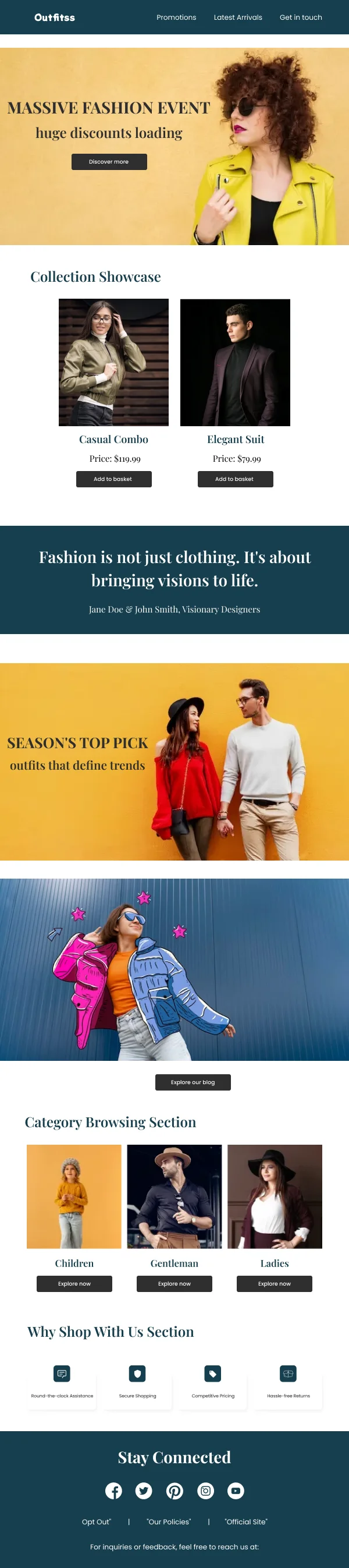 Fashion-Massive Clothing event — Reminders email design preview