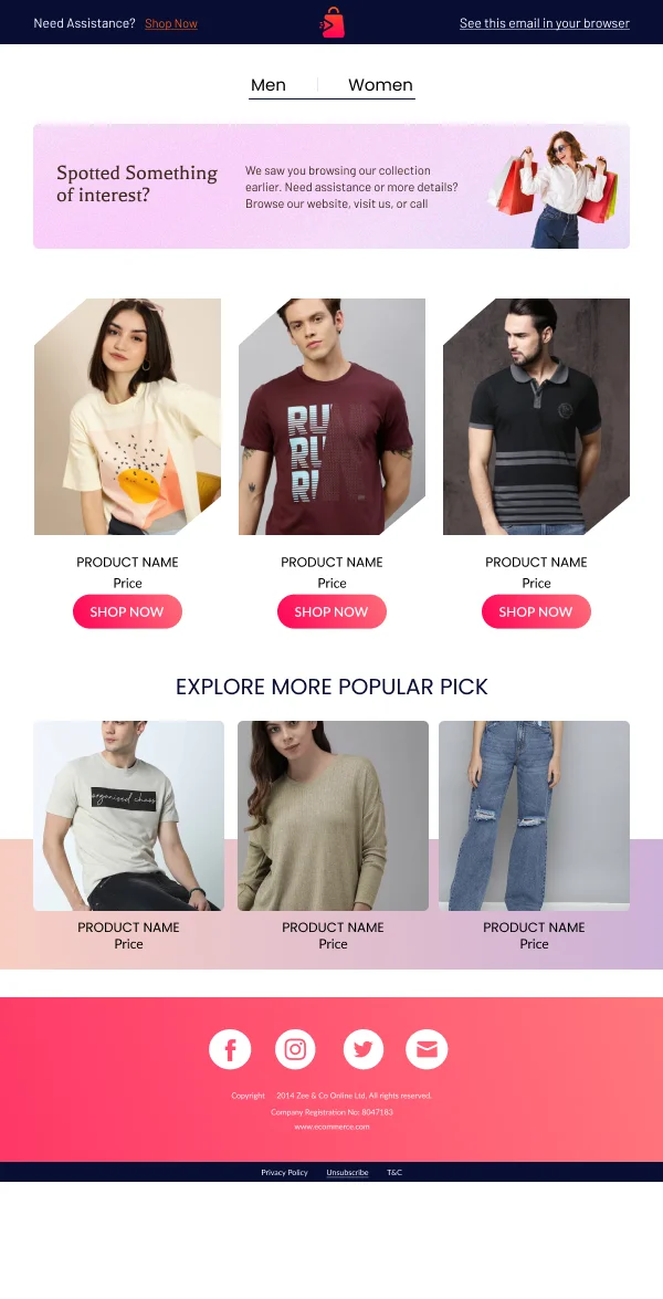Fashion-Most Popluar Picks — Retargeting & Triggers email design preview
