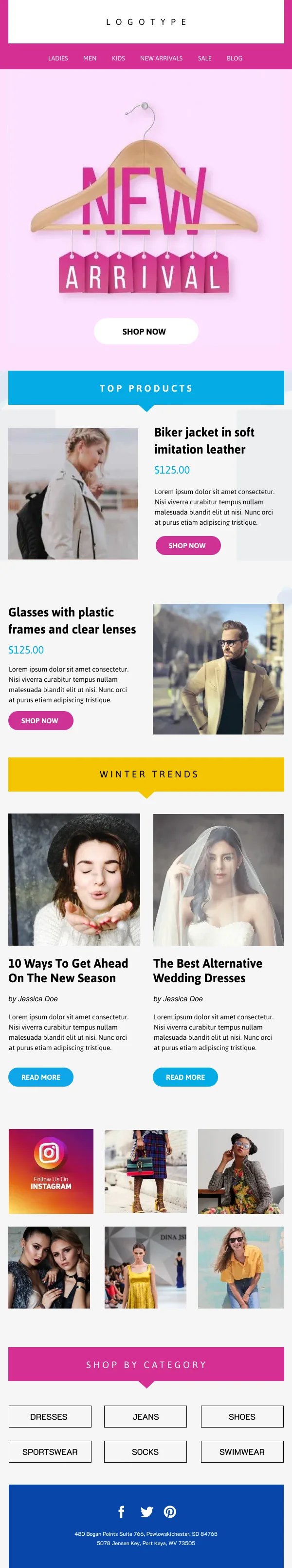 New Arrivals and Trends Fashion HTML Email Template