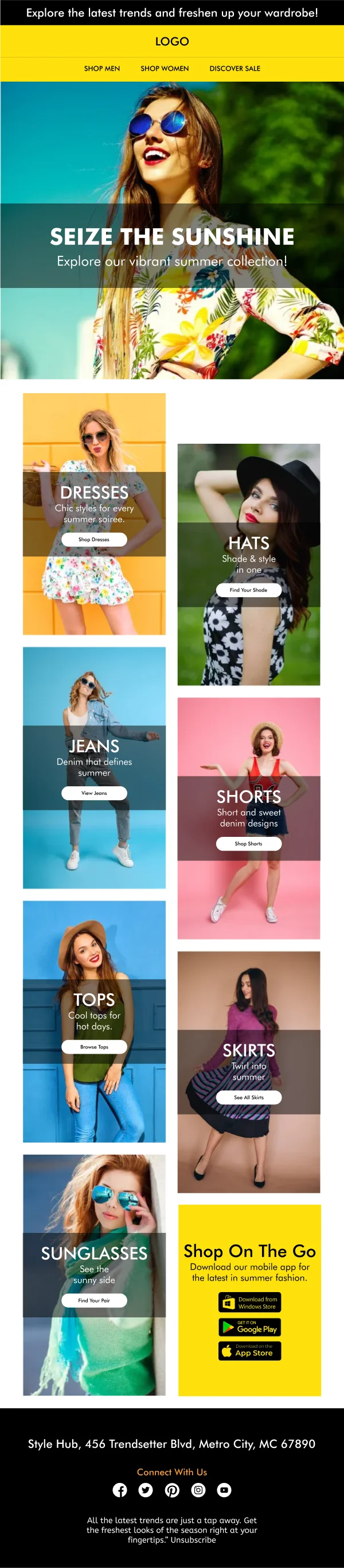 Fashion-Seize The Sunshine — Summer email design preview