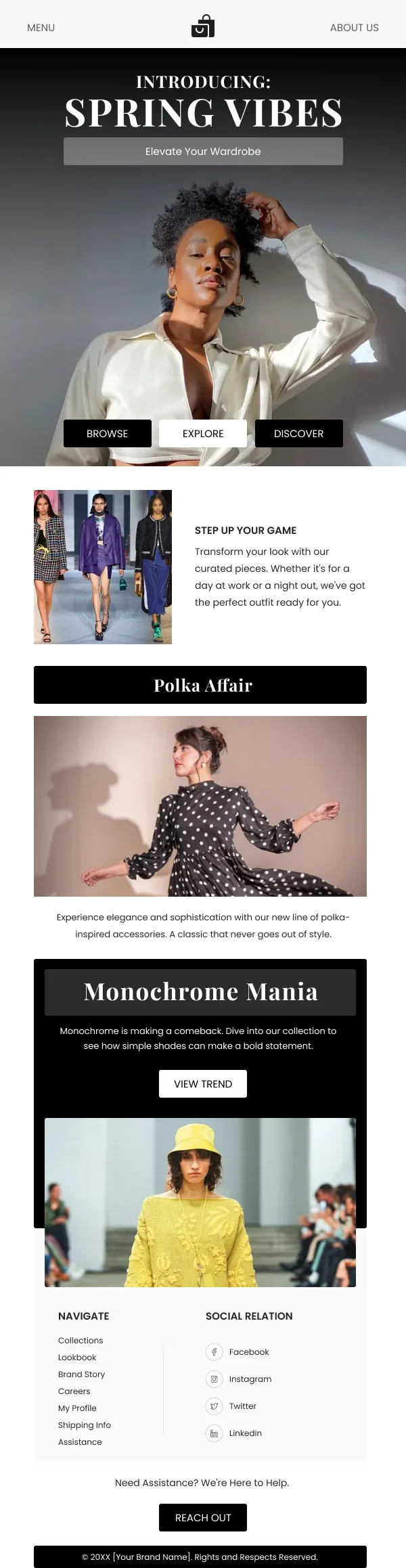 Fashion-Spring Vibes Collection — Product Launch email design preview