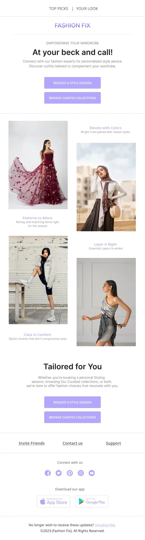 Fashion-Style Session And Collections — Product Launch email design preview