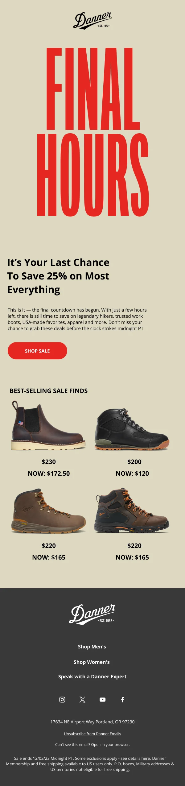 Final Hours Sale — Discounts & Coupons email design preview