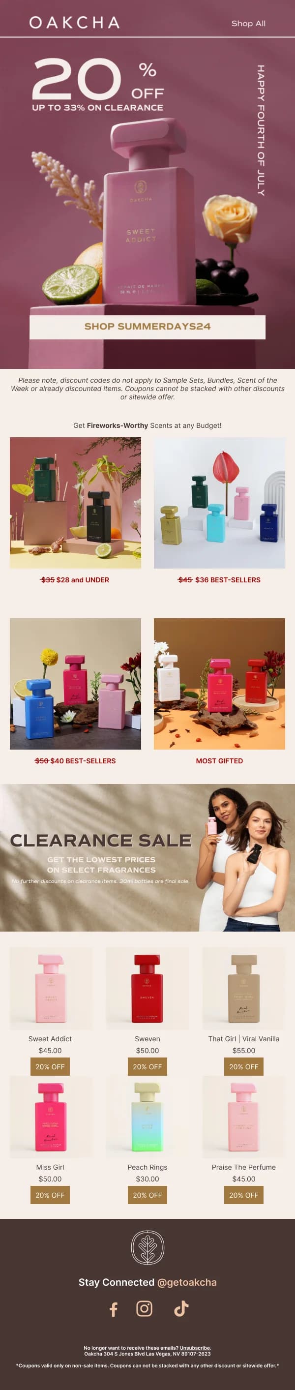 Fourth of July Clearance Sale — Discounts & Coupons email design preview