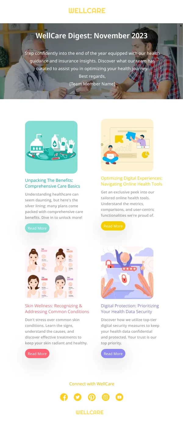 Monthly Health Digest Healthcare HTML Email Template