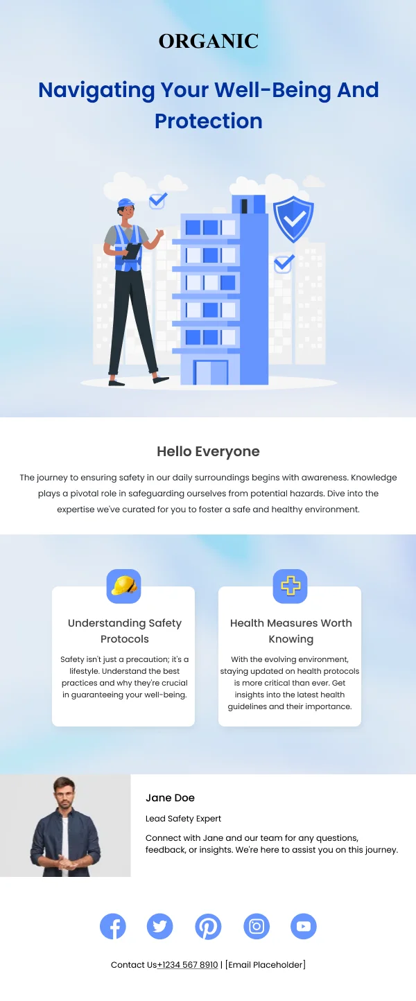 Safety and Health Measure Updates Healthcare HTML Email Template