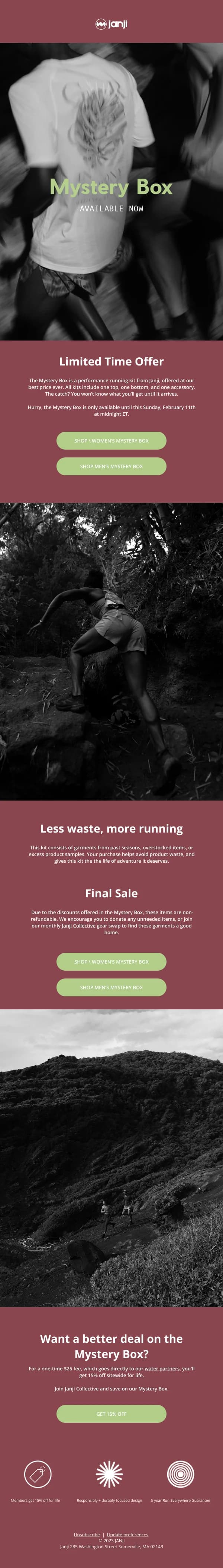 Janji Mystery Box — Discounts & Coupons email design preview