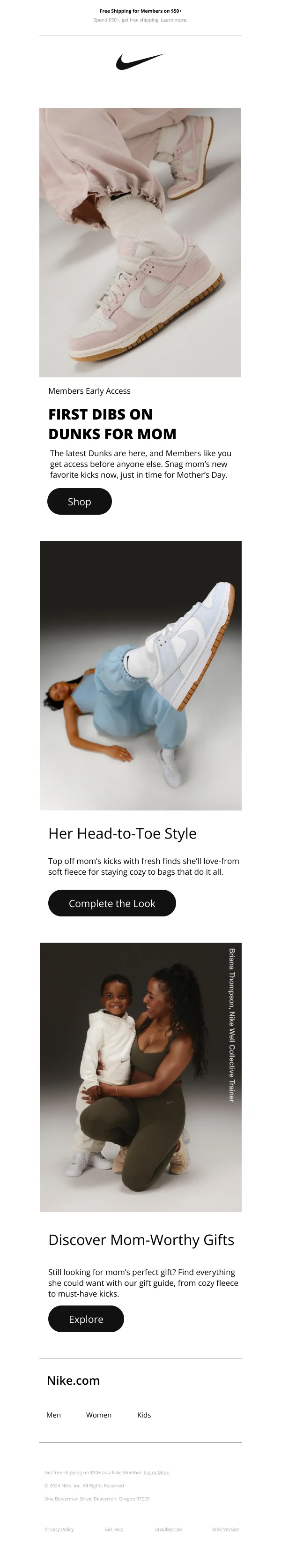 Mother's Day Dunks — Mothers Day email design preview