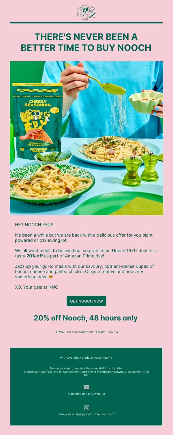 Notorious Nooch Prime Day Offer Email Template