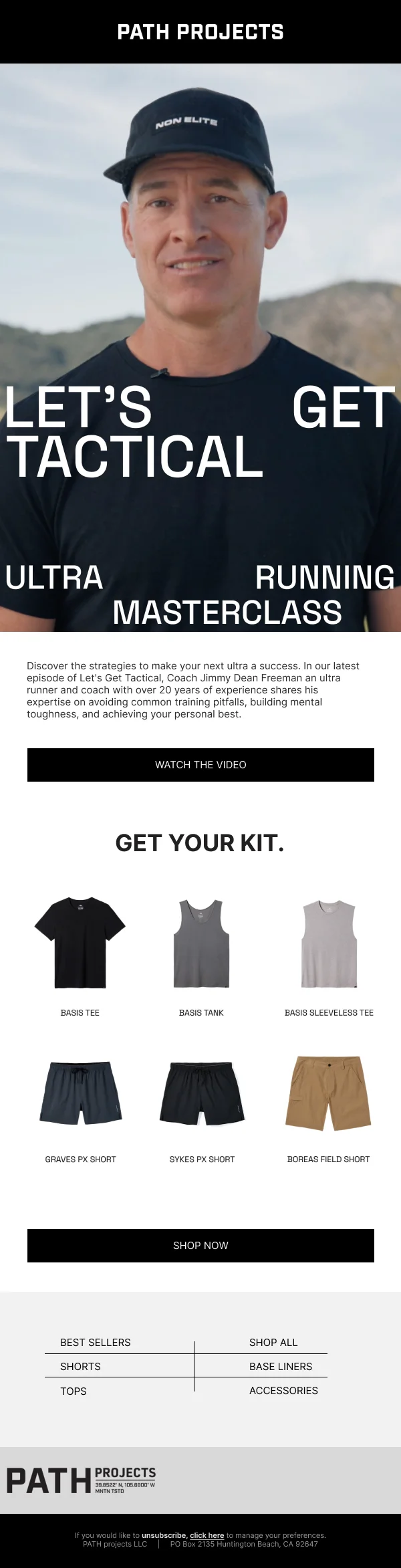 Path Projects Ultra Running Masterclass Promotion — Webinar email design preview