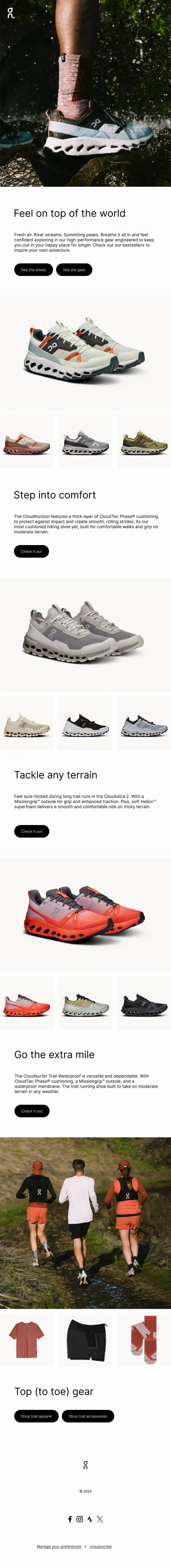 Performance Footwear Collection — Product Promotions & Updates email design preview