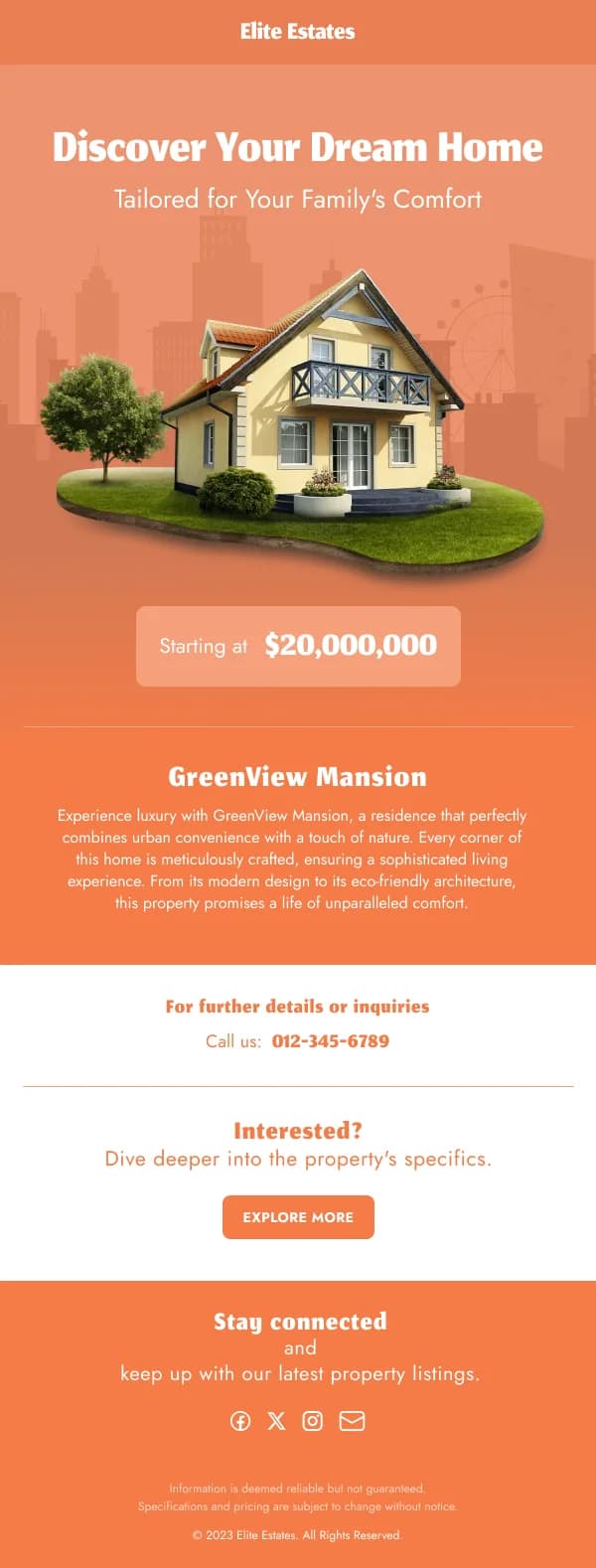 Real Estate-Dream Home Properties — Product Launch email design preview