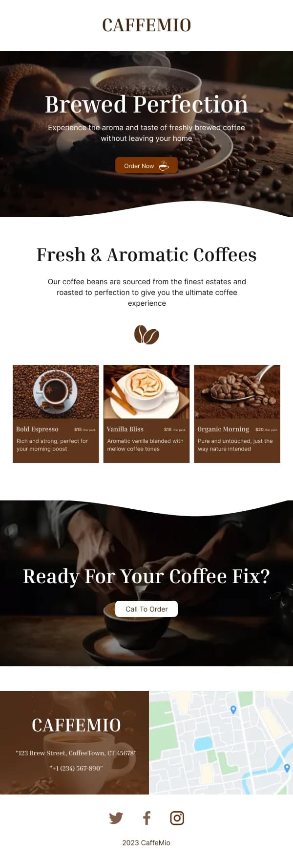 Aromatic Coffees Delivery HTML Email Template