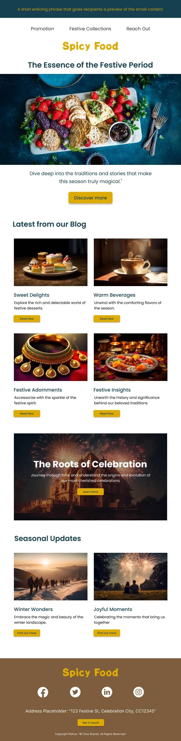 Restaurant-Best Picks For Festives — Newsletter email design preview