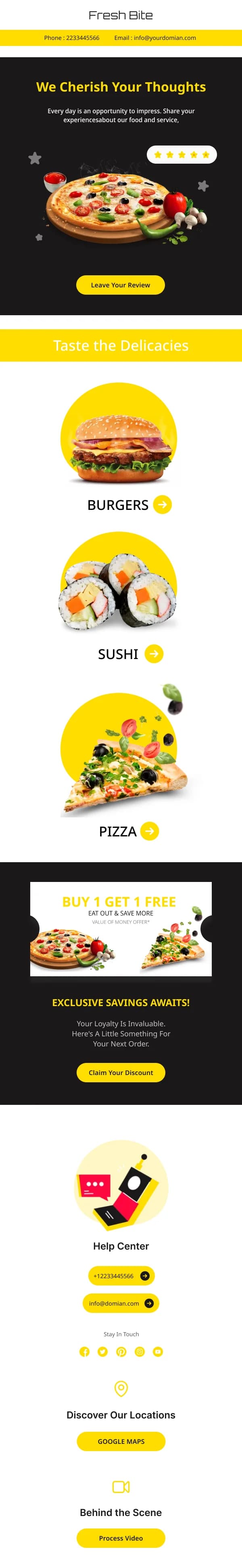 Restaurant-Pizza Taste Review — Survey & Feedback email design preview