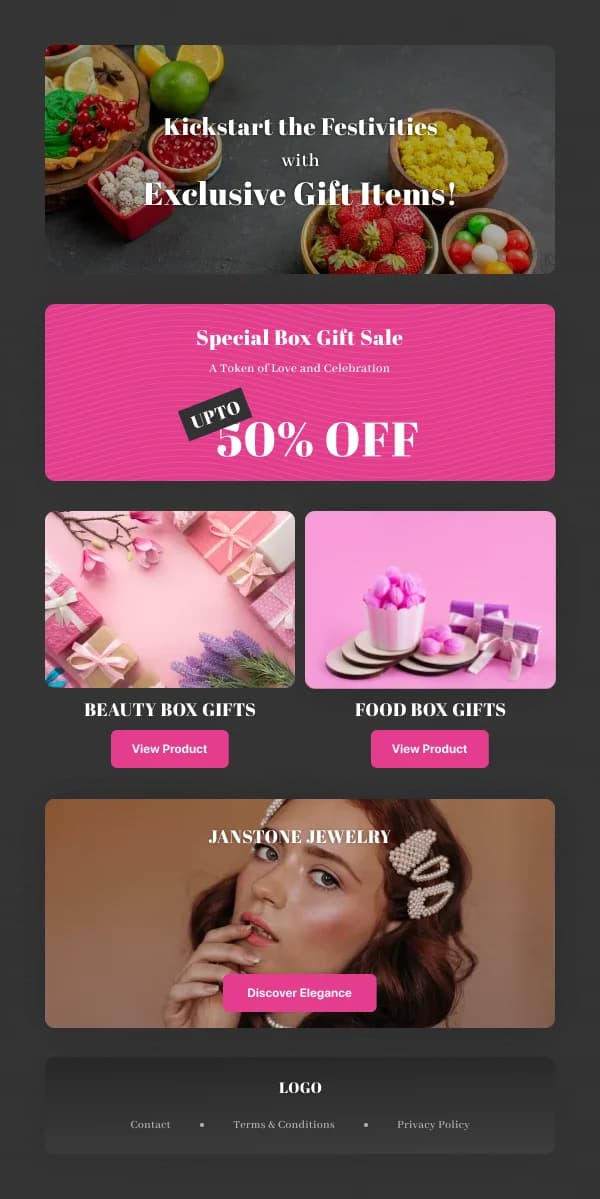 Restaurant-Special Box Gift Sale — New Year email design preview