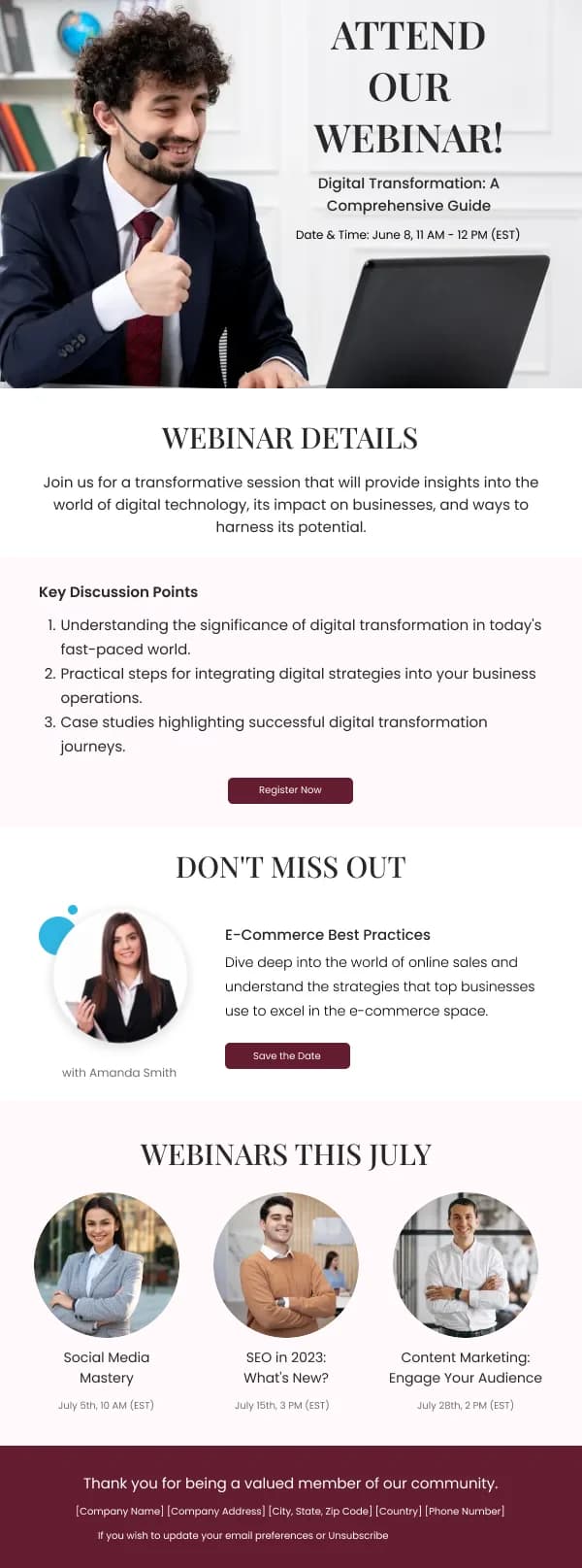 SaaS-Digital Technology Impact — Webinar email design preview