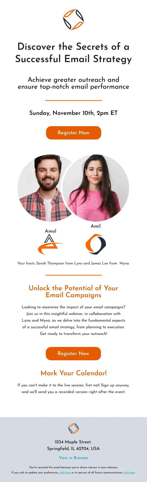 SaaS-Email Marketing Session — Events & Invitations email design preview