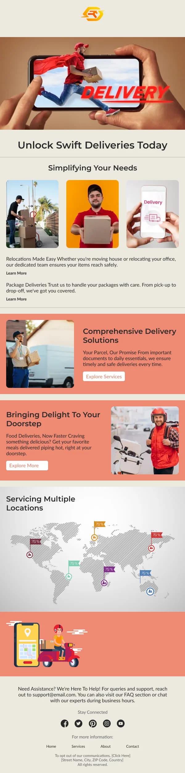 SaaS-Explore Delivery Services — Activation & Retention email design preview