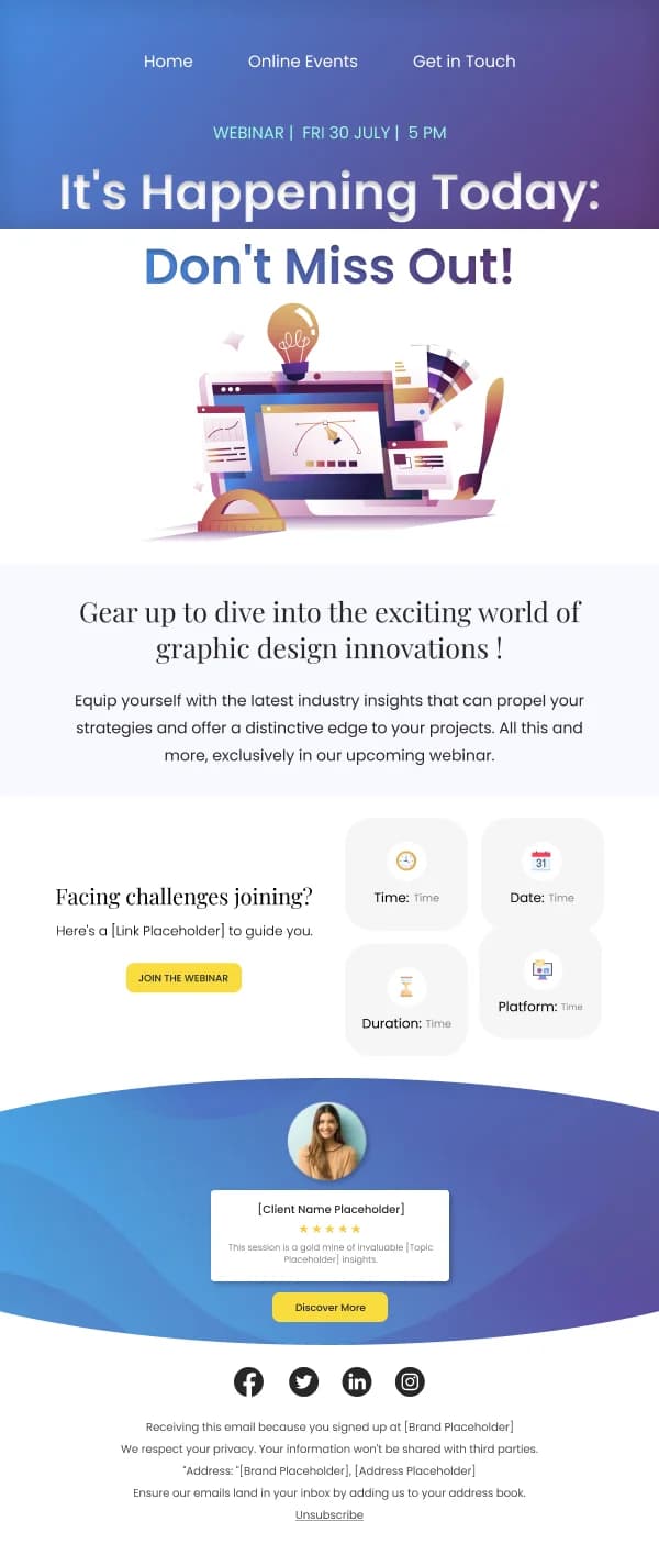 SaaS-Graphics Designs Event — Reminders email design preview