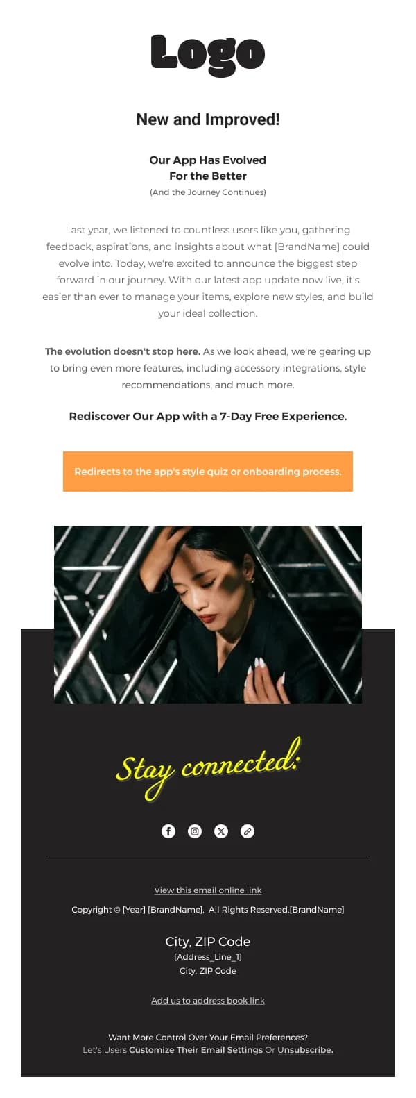 New App Version Announcement HTML Email Template