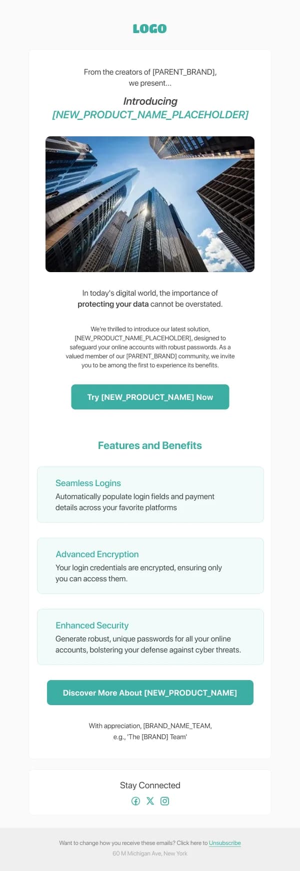 New Cybersecurity Solution Launch HTML Email Template