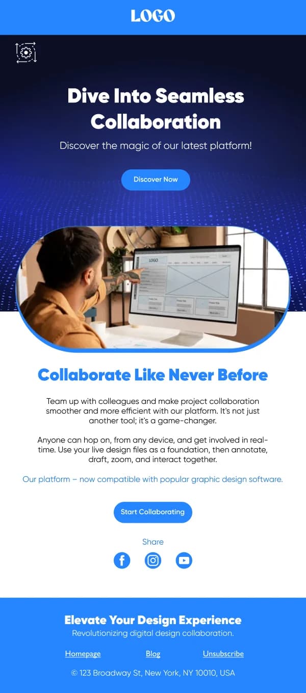 SaaS-Seamless Collaboration On Platform — Activation & Retention email design preview