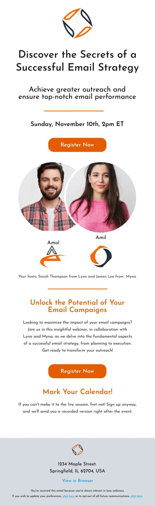 SaaS-Secrets Of Successful Email Strategy — Webinar email design preview