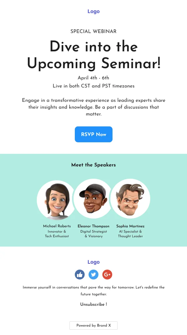 SaaS-Technology Insights Seminar — Webinar email design preview