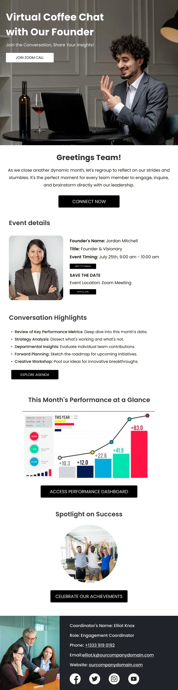 Virtual Coffee Chat SaaS HTML Email Template