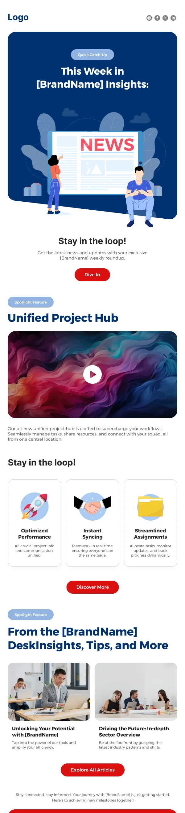 SaaS-Weekly Product Highlights — Newsletter email design preview