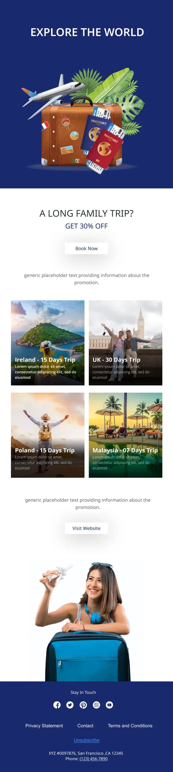 Travel-Explore The World — Product Promotions & Updates email design preview