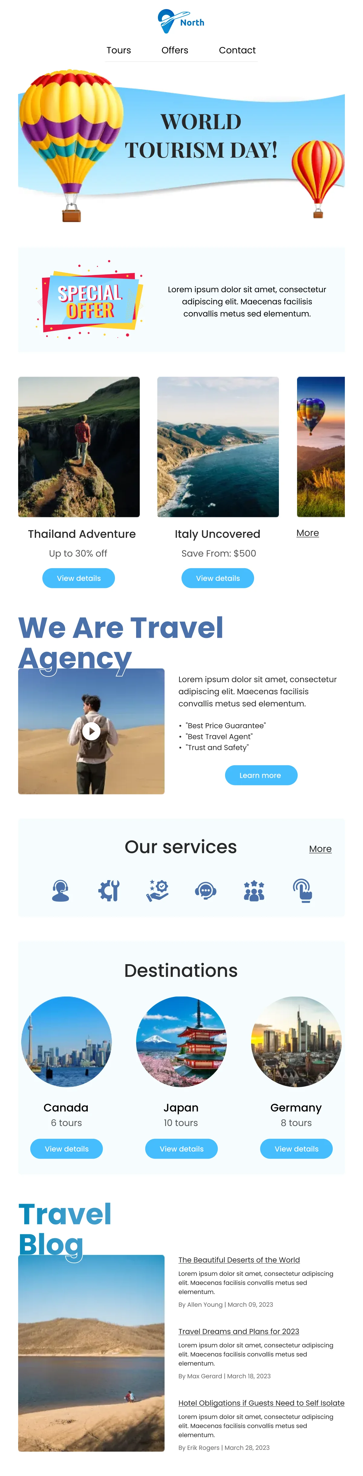 World Tourism Day Travel HTML Email Template