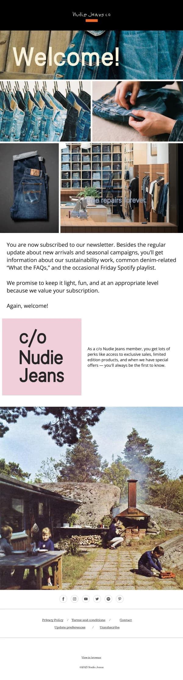 Welcome to Nudie Jeans — Welcome email design preview